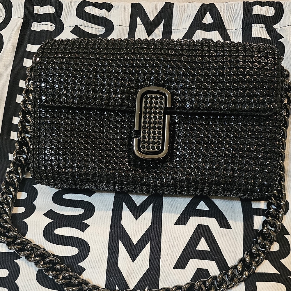 MARC JACOBS RHINESTONE  EMBELLISHED SHOULDER MINI BAG